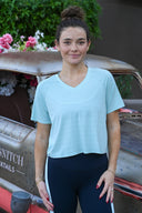 UPF Crop Performance Tee - Blue Frost