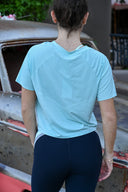 UPF Crop Performance Tee - Blue Frost