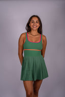 Antonia Dress- Rally Green Colorblock