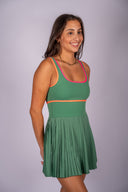 Antonia Dress- Rally Green Colorblock