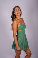 Antonia Dress- Rally Green Colorblock