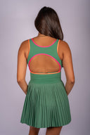 Antonia Dress- Rally Green Colorblock