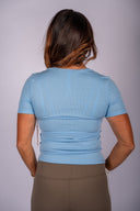 Ashby Rib Short Sleeve- Skylight