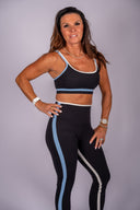 Eva Rigor Double Strap Bra- Black/Skylight