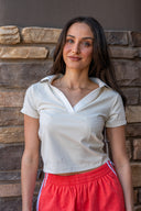 Elissa Polo Top - Cream