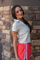 Elissa Polo Top - Cream