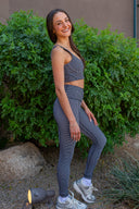 Nancy Ribbed Legging - Black Gingham