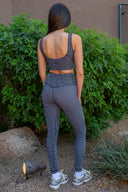 Nancy Ribbed Legging - Black Gingham