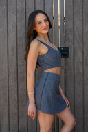 Venesa Bustier Bra - Black Gingham