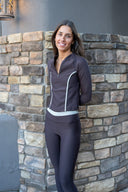 Long Sleeve Quarter Zip Persist Top - Espresso