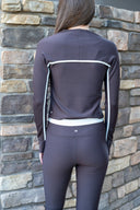Long Sleeve Quarter Zip Persist Top - Espresso