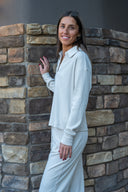 Fleece Half Zip Pullover - Vanilla