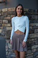 Jacquard Luxe Skort - Vintage Taupe