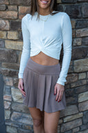 Jacquard Luxe Skort - Vintage Taupe