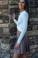 Jacquard Luxe Skort - Vintage Taupe