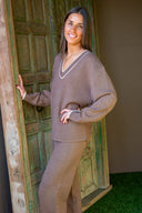 Olly V-Neck Sweater - Brown