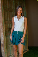 Endure Piped Pleated Skort - Forest