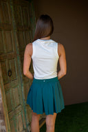 Sleeveless Colorblock Henley - White