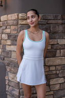 Martina Rigor Color Block Dress - White / Spearmint