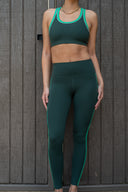 Amber Airweight High Waist 7/8 Legging - Military / Spearmint