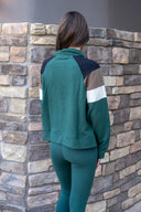 Daily Scuba 1/4 Zip - Forest with Black / Chocolate / Oatmilk Stripe
