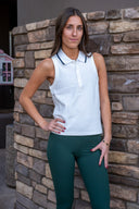 Henri Collared Top - White