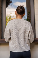 Xanthe Crew Neck Knit Sweater - Cream