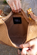 Seaside Satchel - Sand Dune Raffia & Mocha Leather