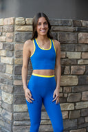 Dual High Waist Airweight 7/8 Legging - Classic Blue / Ray