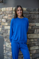 Andie Fleece Sweatshirt - Classic Blue