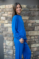 Andie Fleece Sweatshirt - Classic Blue