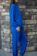 Andie Fleece Sweatshirt - Classic Blue