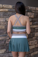 Point Skirt - Smoky Basil / Latte / White