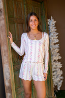 Marseille Boudoir Long Sleeve Top- Vanilla Ice