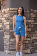Hunter Knit Denim Short - Calypso Blue Indigo