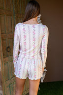 Marseille Boudoir Long Sleeve Top- Vanilla Ice
