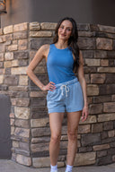 Hunter Knit Denim Short - Ocean Air Indigo