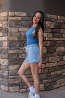 Hunter Knit Denim Short - Ocean Air Indigo