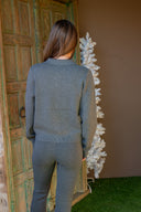 Olly Button Up Cardi - Dark Grey