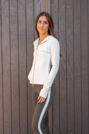 Sienna Shape Striped Flared Leggings - Deep Moss