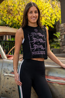 Warrior Love Spirit Crop Tank- Black