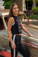 Nirvana Sage Legging- Black/Pink Quartz/Lilypad