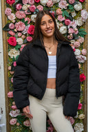 Cropped Puffer Jacket - Black