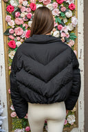 Cropped Puffer Jacket - Black
