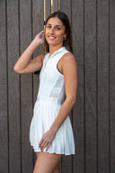 Slam Pleated Tennis Dress - White