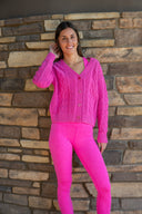 Teagan Cardigan- Electric Pink