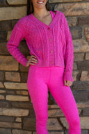 Teagan Cardigan- Electric Pink
