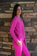 Teagan Cardigan- Electric Pink