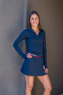 Kaia Active Rib Skort - Heather Indigo