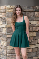 Racquet Maxine Mini Dress - Racing Green